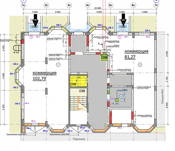 Коммерческий объект, 102, 130 245 ₽/м², г. Волгоград, ул. им Покрышкина, д. б/н,  №1, («ЖК «Резиденция»»), этаж: 1/8